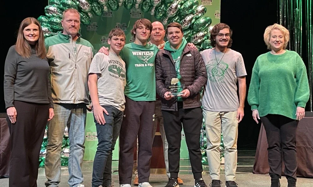 Winfield Highschool holds second place trophy