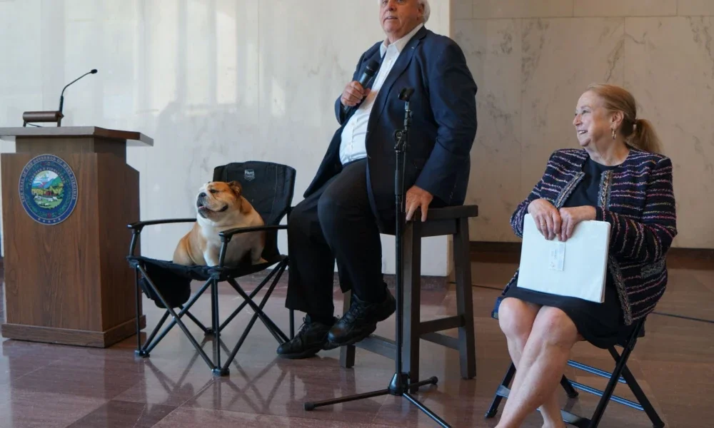 Baby Dog joined Gov. Jim Justice and First Lady Cathy Justice at the West Virginia Milken Educator Network Forum.