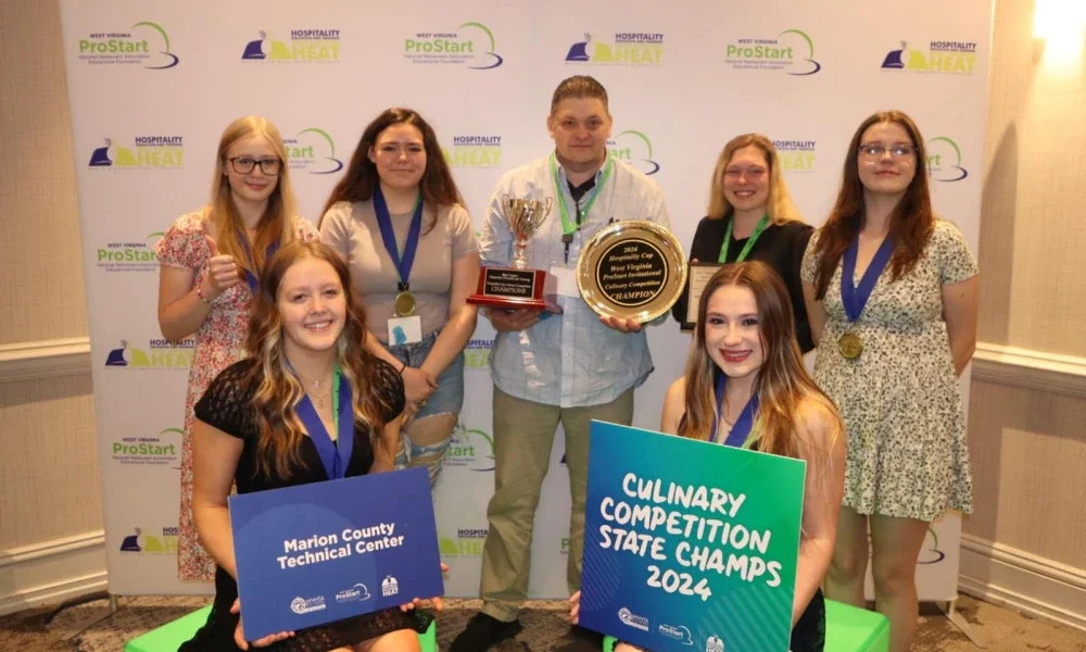 2024 ProStart Award presentation group photo of Marion County Technical Center Culinary Team