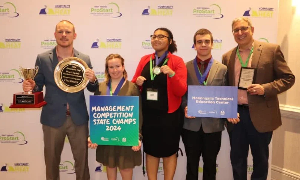 2024 ProStart Award presentation group photo of Monongalia County Technical Education Center Culinary Team