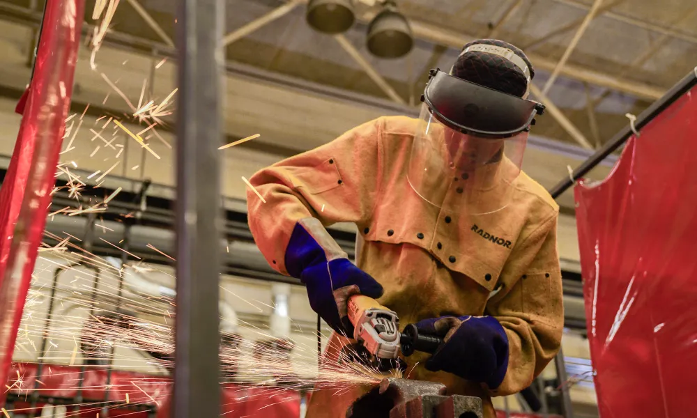 A student learns to weld in a Career Technical Education program.