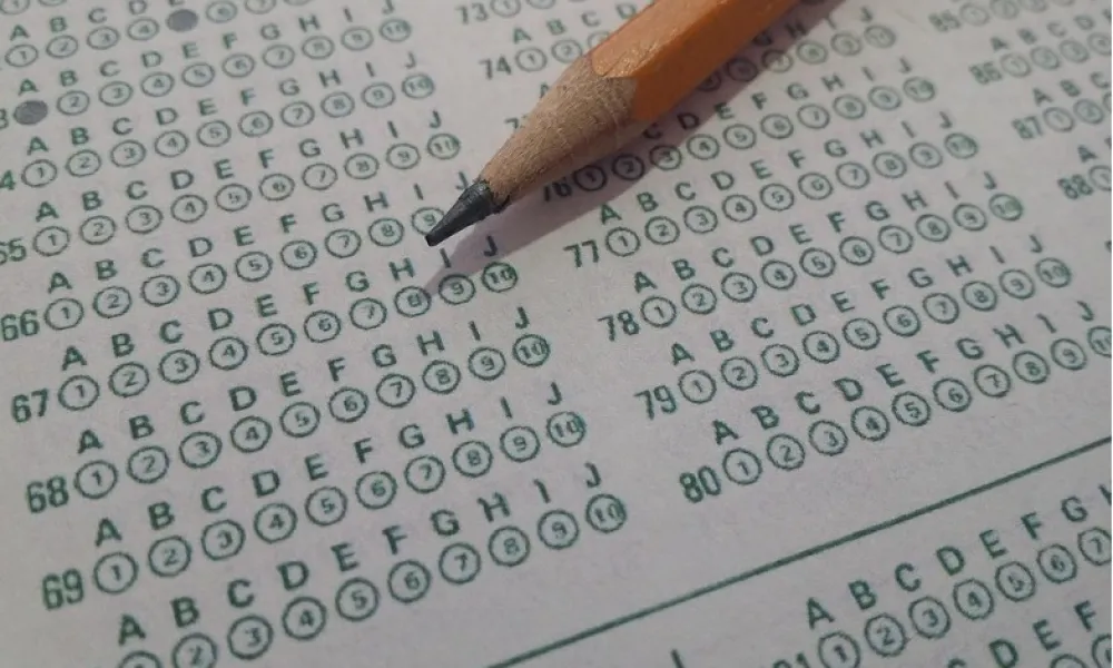 Scantron score sheet