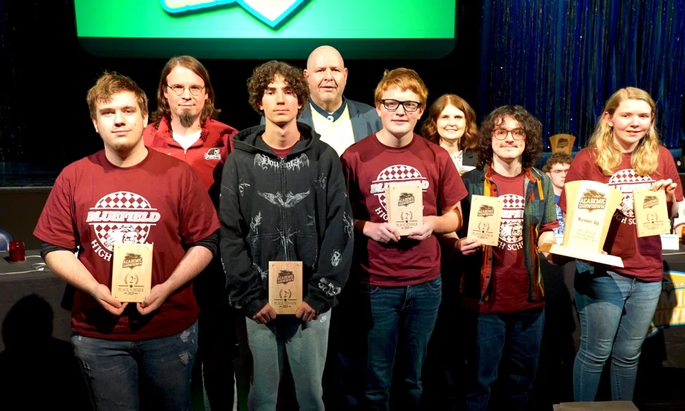 People posing for a photo.