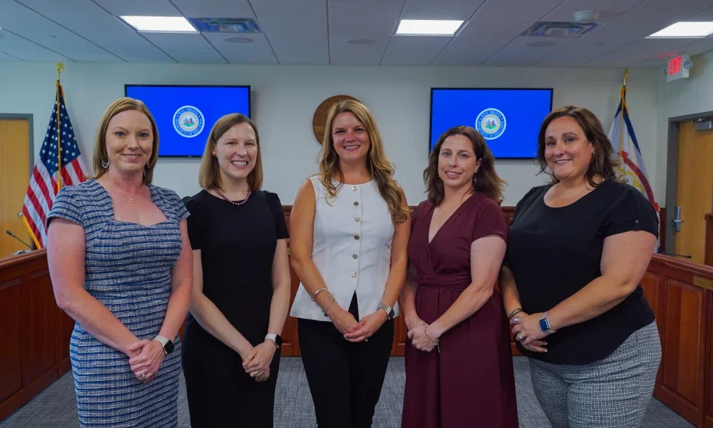 Nicole Mattingly, Dr. Stefanie Cirilli, Laura Presley, Heather Hartman, and Morgan Bricker smiling.