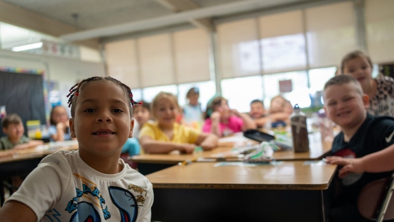 Students in a classroom.