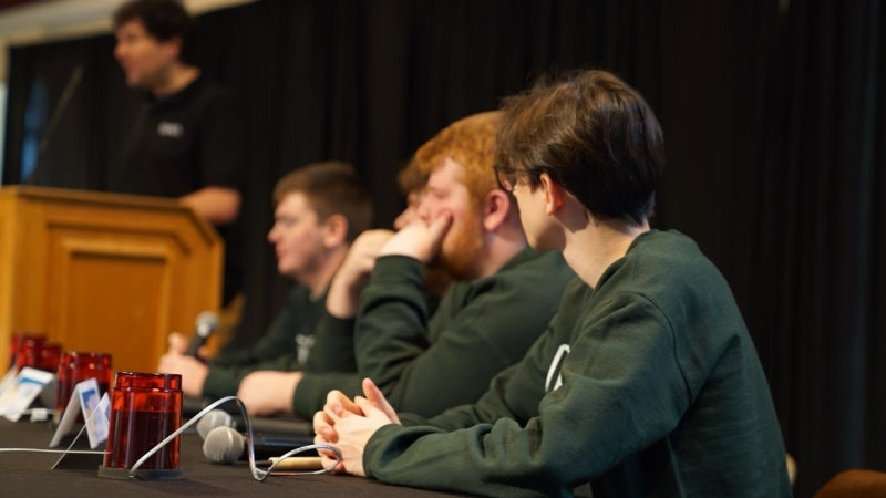 Paden City High School students compete in a regional competition at Fairmont State University during the 2024 Academic Showdown.