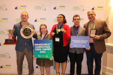 2024 ProStart Award presentation group photo of Monongalia County Technical Education Center Culinary Team