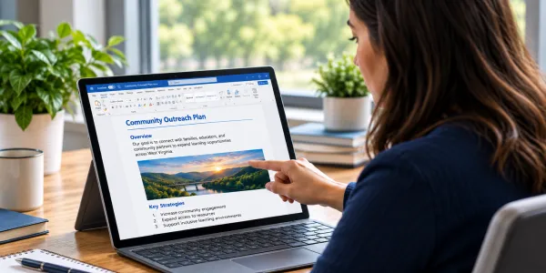 Woman using laptop