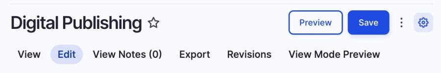 User Interface for saving and previewing a Flexible Page.