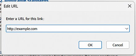 Screenshot: Adobe Edit URL dialog box