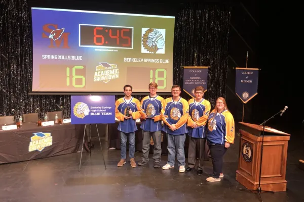 Berkeley Springs Team with an Award.