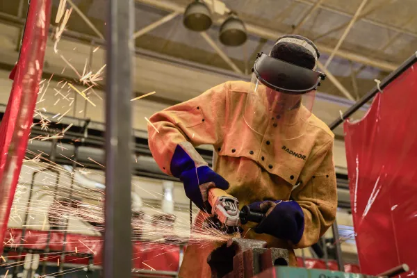 A student learns to weld in a Career Technical Education program.