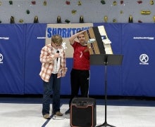 Students presenting a project.