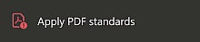 Screenshot: Adobe Apply PDF Standards button