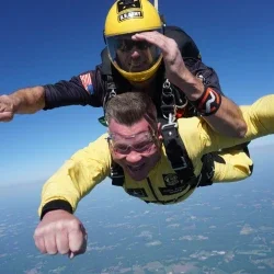 Superintendent Clayton Burch skydives with the Army's Golden Knights
