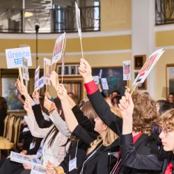 Student simulate delegations from United Nations member countries in Model United Nations
