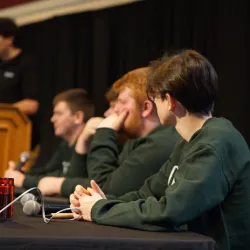 Paden City High School students compete in a regional competition at Fairmont State University during the 2024 Academic Showdown.