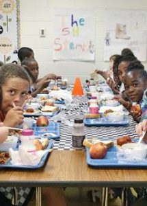 Children eating lunch