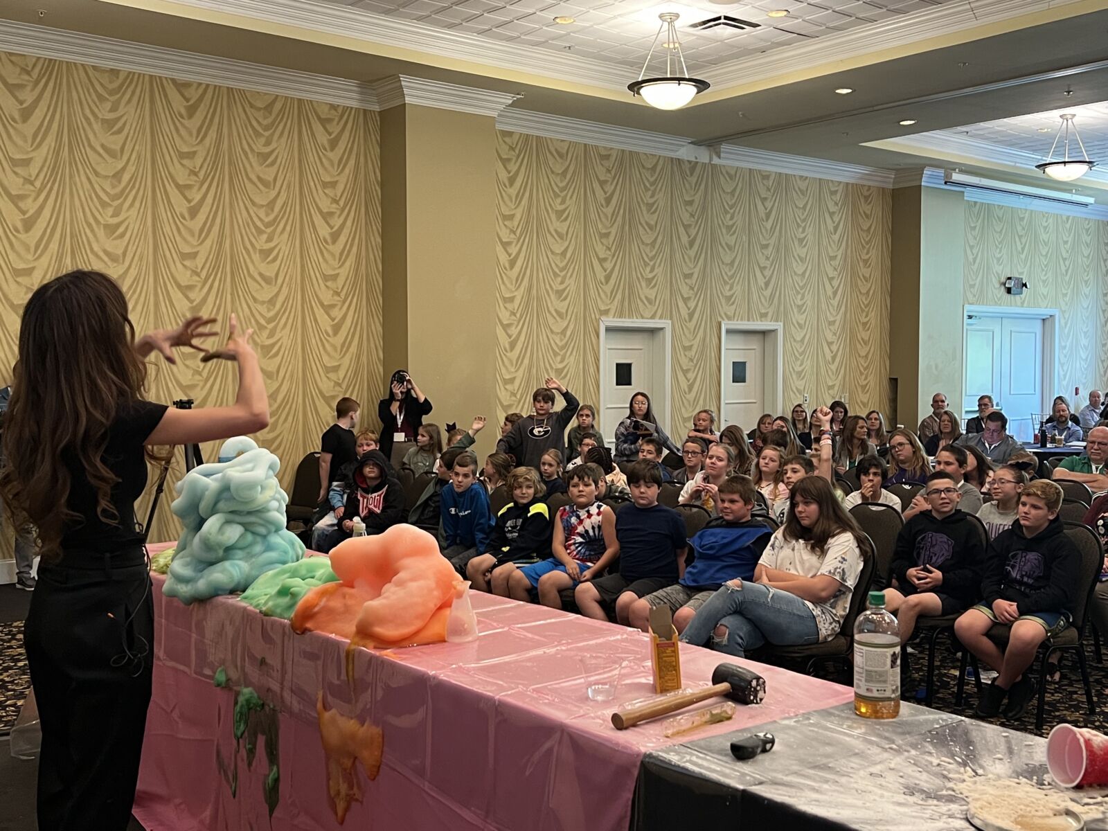 Jennifer Calendrelli performing science Experiment at the CTE Wild & Wonderful Fall 2023 Adminstrators Conference