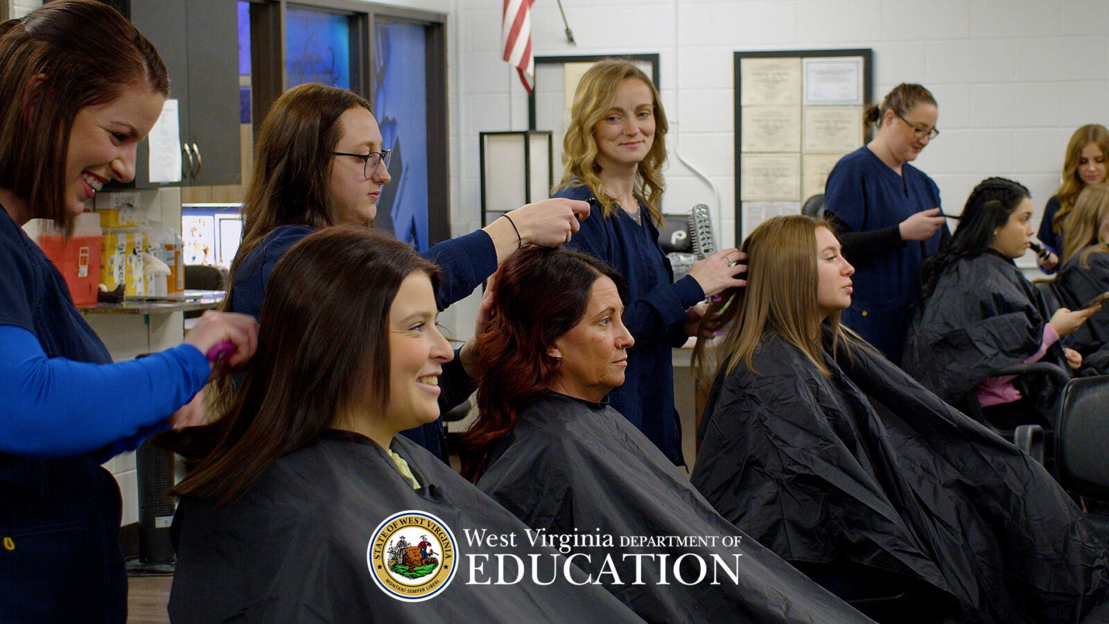 Pictured are cosmetology students from the Carver Career Technical Center's Beauty Academy