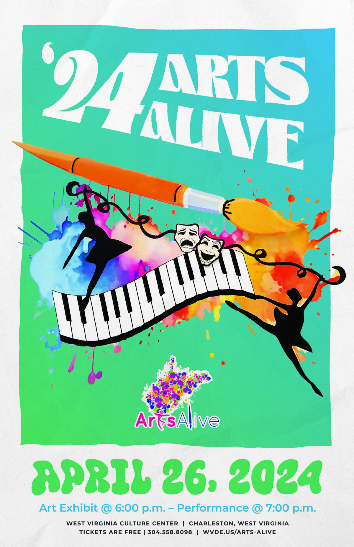 The 2024 Arts Alive poster featuring Alexis Brewer’s artwork.